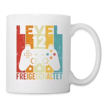 Level 12 Freigeschaltet Geburtstag Junge Mädchen - Tasse - Weiß - Rechts