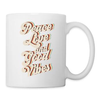 Paix Amour Et Bonnes Vibrations - Mug blanc - blanc - Droite