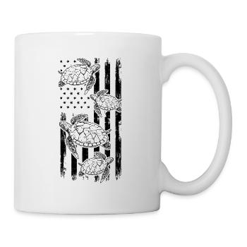 Tortues de mer US Flag Turtles - Mug blanc - blanc - Droite