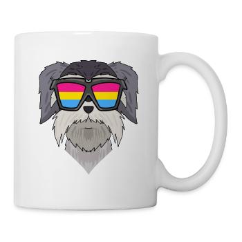 Pansexual Schnauzer Dog - Dog with Glasses - Mug - white - Right