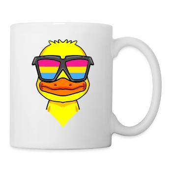Pansexuell Ente - Ente mit Brille - Tasse - Weiß - Rechts