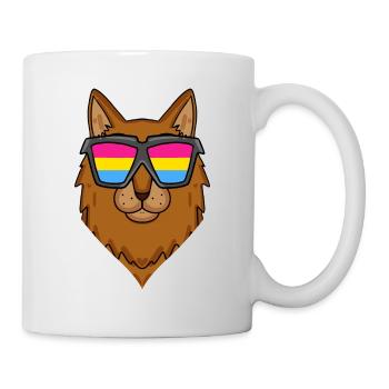 Chat somalien pansexuel - Chat avec lunettes - Mug blanc - blanc - Droite