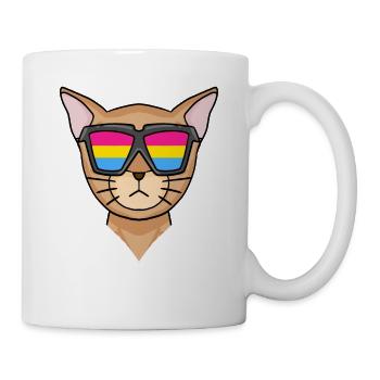 Chat pansexuel abyssin - Chat avec lunettes - Mug blanc - blanc - Droite