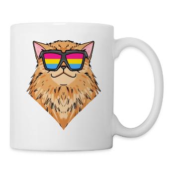 Chat persan pansexuel - Chat avec lunettes - Mug blanc - blanc - Droite