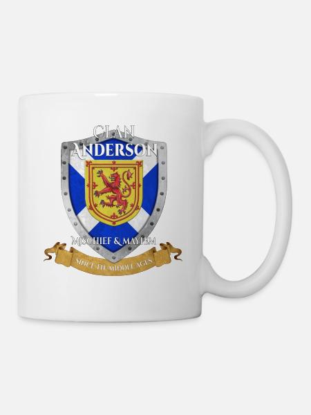 Anderson Schottischer Familienclan Schottland Schild - Tasse - Weiß