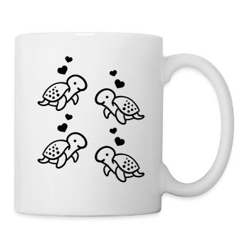 Tortues avec cœur Tortues de mer - Mug blanc - blanc - Droite