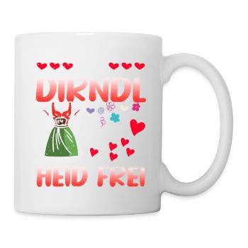 Damen Trachtenoutfit Mei Dirndl hod frei Volksfest - Tasse - Weiß - Rechts