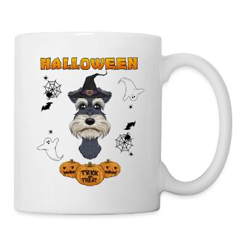 Happy Halloween I Dog Lover I Miniature Schnauzer - Tasse - Weiß - Rechts