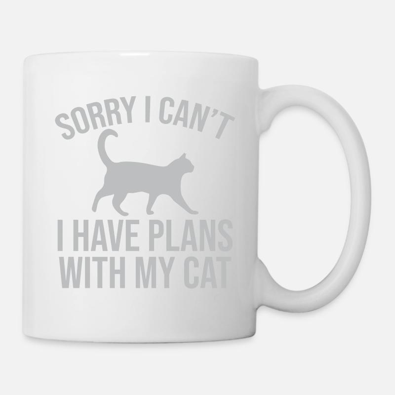 Sorry I Cant I Have Plans With My Cat - Mug - white