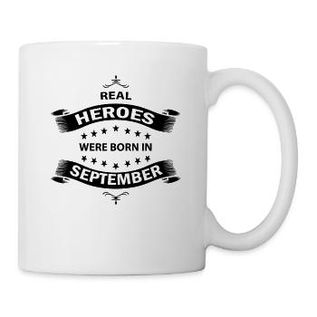 Les vrais héros naissent en septembre - Mug blanc - blanc - Droite