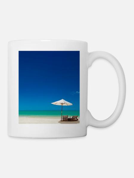 Sommerurlaub Am Sandstrand am Meer - Tasse - Weiß