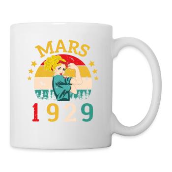 Mars 1929 Anniversaire Idée Cadeau Vintage 1929 - Mug blanc - blanc - Droite