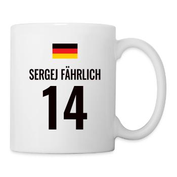 Fußball Sauf Trikot Deutschland Mallorca Gruppen - Tasse - Weiß - Rechts