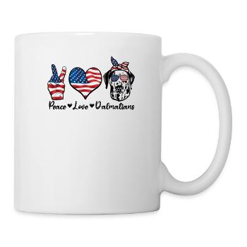 Peace Love Dalmatian - Hunde - Tasse - Weiß - Rechts