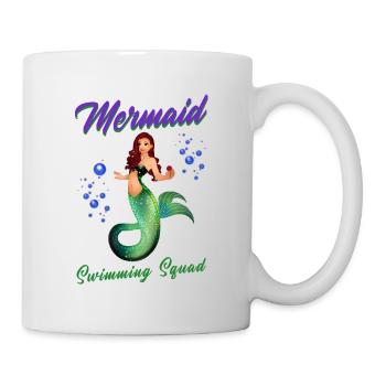 Meerjungfrauen Schwimmen Spruch Mermaid Swimming - Tasse - Weiß - Rechts