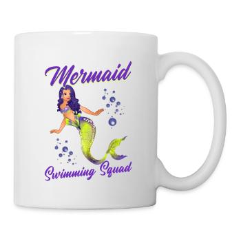 Meerjungfrauen Schwimmen Spruch Mermaid Swimming - Tasse - Weiß - Rechts