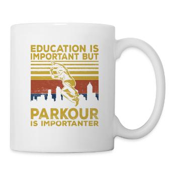 L’éducation est importante, mais le parkour est plus important - Mug blanc - blanc - Droite