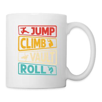 Jump Climb Vault Roll Traceur Parkour - Tasse - Weiß - Rechts