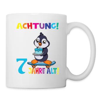 Kindergeburtstag Ich Bin Jetzt 7 Jahre - Tasse - Weiß - Rechts