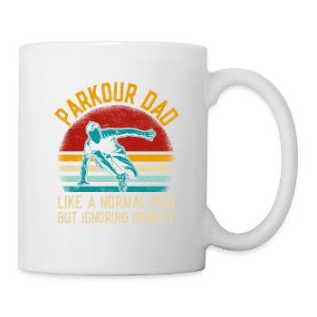 Parkour papa comme un papa normal mais ignorant la gravité - Mug blanc - blanc - Droite