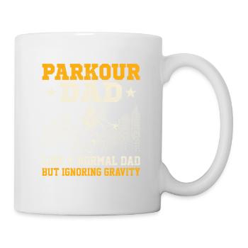 Parkour papa comme un papa normal mais ignorant la gravité - Mug blanc - blanc - Droite