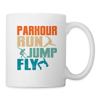 Parkour Run Jump Fly Traceur Free Running - Tasse - Weiß - Rechts