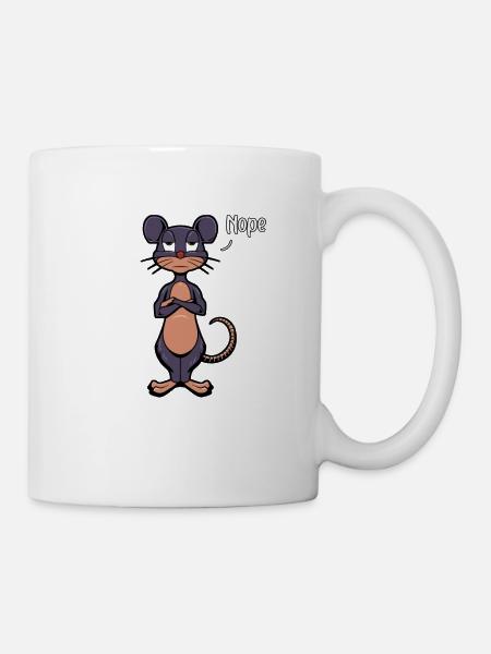 Maus Neinsager - Nope - Tasse - Weiß