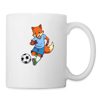Comic Fuchs plays football - Mug - white - Right