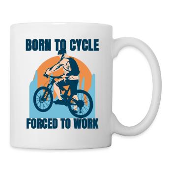 Né pour faire du vélo - Mug blanc - blanc - Droite