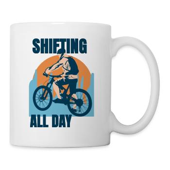 Changement de vitesse du vélo - Mug blanc - blanc - Droite