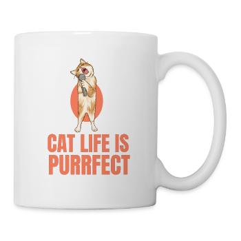 la vie de chat est parfaite - Mug blanc - blanc - Droite