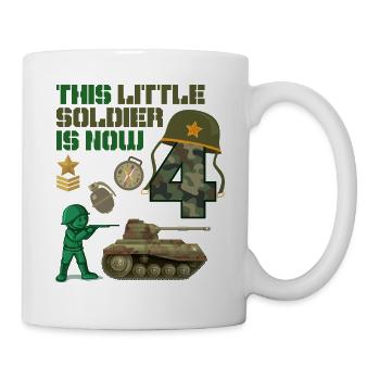 Ce petit soldat est maintenant 4 Army Tank 4. - Mug blanc - blanc - Droite