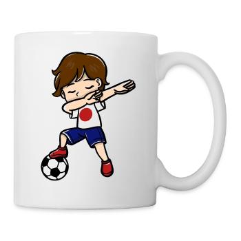 Dabbing Jeunes joueurs de football Drapeau japonais - Mug blanc - blanc - Droite