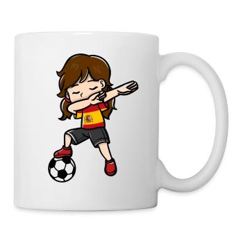 Dabbing Girls Football Player Drapeau espagnol - Mug blanc - blanc - Droite