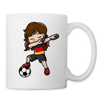 Dabbing Girls Football Player Drapeau allemand - Mug blanc - blanc - Droite