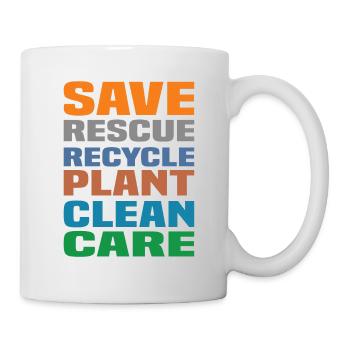 Save Rescue Recycle Plant Clean Care - Mug - white - Right