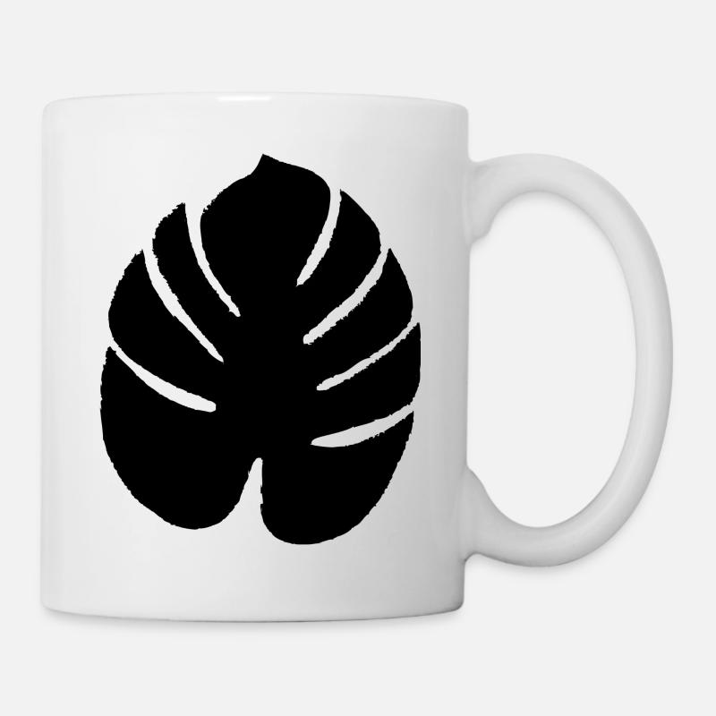 Feuille exotique noire - Mug blanc - blanc