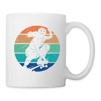 Retro Vintage Skateboard Girl - Mug - white - Right