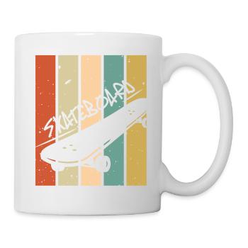 Retro Vintage Skateboard - Mug - white - Right