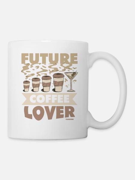 Kaffee Espresso Capuccino Büro lustiges Geschenk - Tasse - Weiß