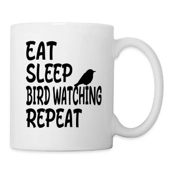 Eat Sleep Bird Watching Repeat - Cadeau d’observation des oiseaux - Mug blanc - blanc - Droite