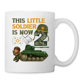 This Little Soldier Is Now 2 Army Tank 2nd - Mug - white - Right