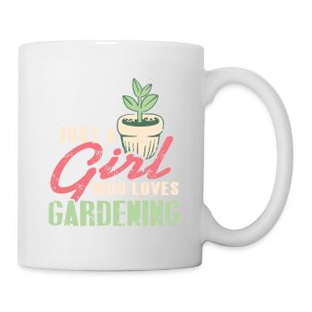 Just A Girl Who Loves Gardening Vintage T-Shirt - Tasse - Weiß - Rechts