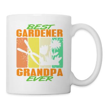 Retro Vintage Best Gardener Grandpa Ever Present - Tasse - Weiß - Rechts