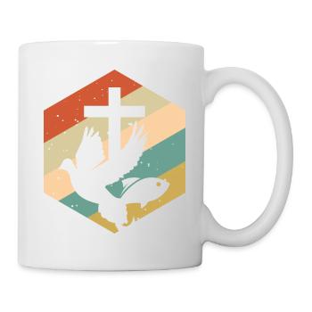 Poisson Pigeon Croisé Jésus Rétro Vintage - Mug blanc - blanc - Droite