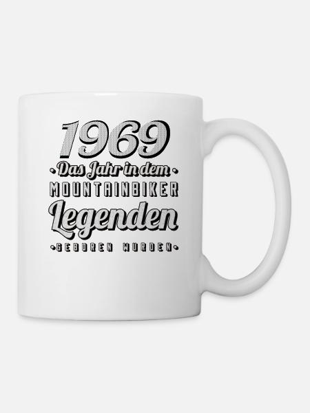 MTB-Mountainbiker 1969 Jahrgang Geburtstag MTB - Tasse - Weiß