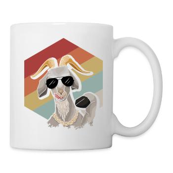 Chèvre rétro cool avec lunettes de soleil - Mug blanc - blanc - Droite