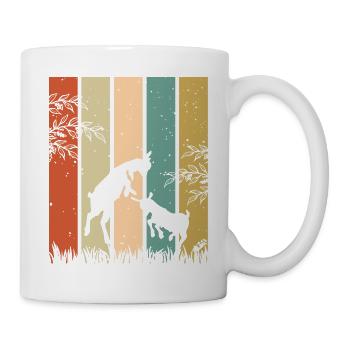 Retro Vintage Ziegenkampf - Tasse - Weiß - Rechts