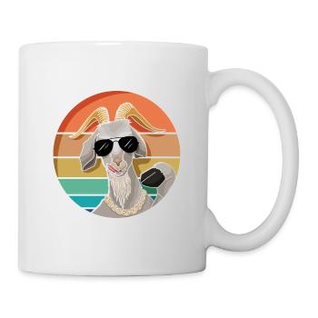 Chèvre rétro cool avec lunettes de soleil - Mug blanc - blanc - Droite
