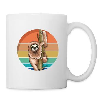 Süßes Retro Vintage Faultier - Tasse - Weiß - Rechts